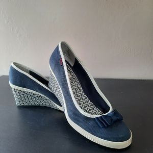 Keds Sz 6.5 Bliss Blue Wedge Heel Shoes Women's